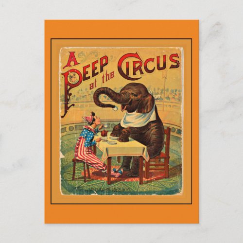 Vintage Circus Poster Circus Elephant Postcard