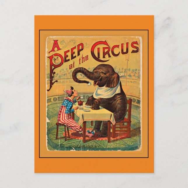 Vintage Circus Poster: Circus Elephant Postcard (Front)