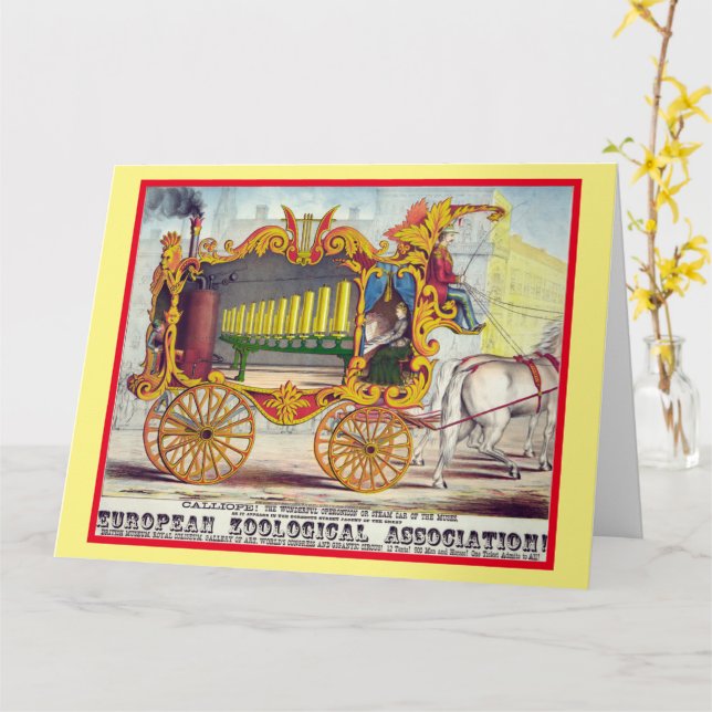 Vintage Circus Poster Fathers Day Card (Yellow Flower)