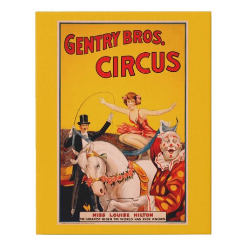 Vintage Circus Poster Faux Canvas Print