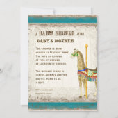 Vintage Circus Poster, Giraffe Baby Shower Invitation (Back)