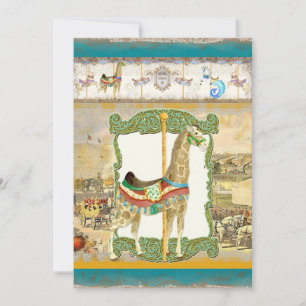 Vintage Circus Poster, Giraffe Baby Shower Invitation