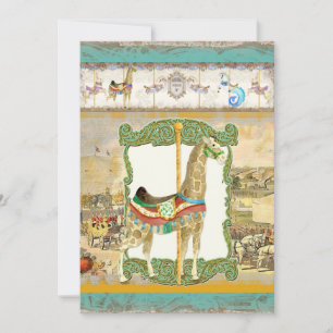 Vintage Circus Poster, Giraffe Baby Shower Invitation