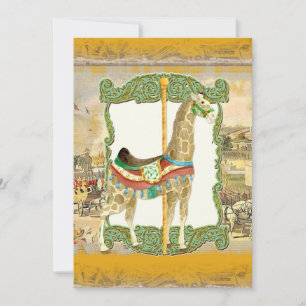 Vintage Circus Poster, Giraffe Baby Shower Invitation