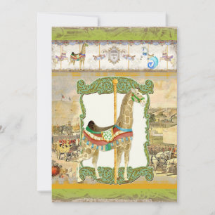 Vintage Circus Poster, Giraffe Birthday Party Invitation