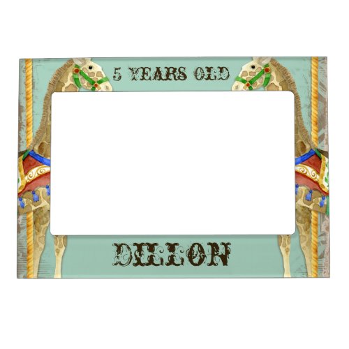 Vintage Circus Poster Giraffe Magnetic Photo Frame