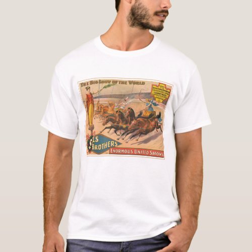Vintage Circus Poster Of A Roman Chariot Race T_Shirt