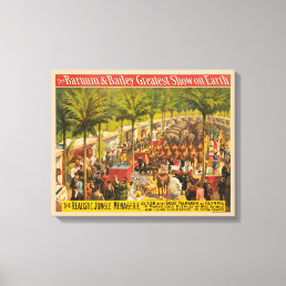 Vintage Circus Poster Of Animals And Performers Canvas Print