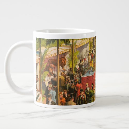 Vintage Circus Poster Of Animals And Performers Giant Coffee Mug