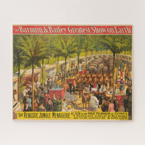 Vintage Circus Poster Of Animals And Performers Jigsaw Puzzle