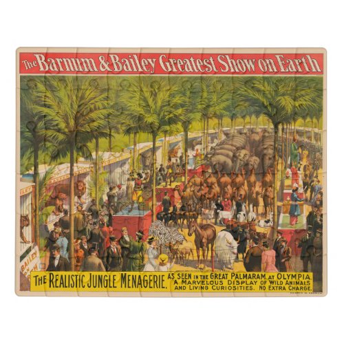 Vintage Circus Poster Of Animals And Performers Jigsaw Puzzle