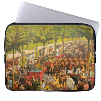 Vintage Circus Poster Of Animals And Performers Laptop Sleeve