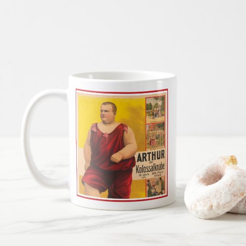 Vintage Circus Poster Of Arthur The Colossal Kid Coffee Mug