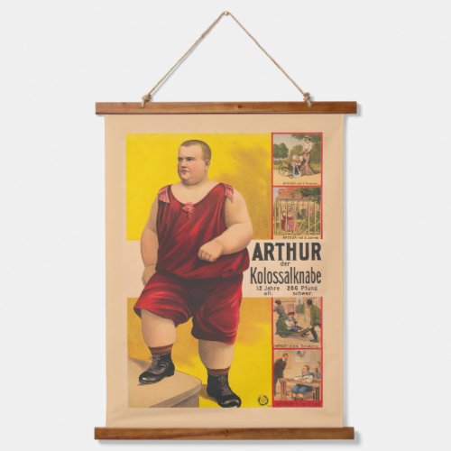 Vintage Circus Poster Of Arthur The Colossal Kid Hanging Tapestry