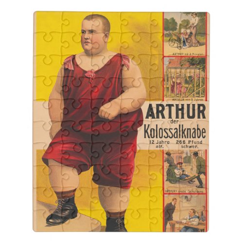 Vintage Circus Poster Of Arthur The Colossal Kid Jigsaw Puzzle