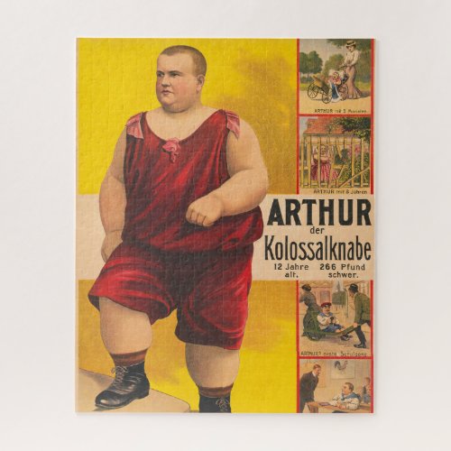 Vintage Circus Poster Of Arthur The Colossal Kid Jigsaw Puzzle