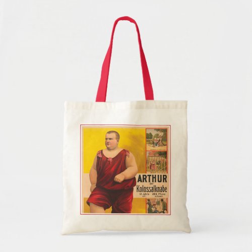 Vintage Circus Poster Of Arthur The Colossal Kid Tote Bag