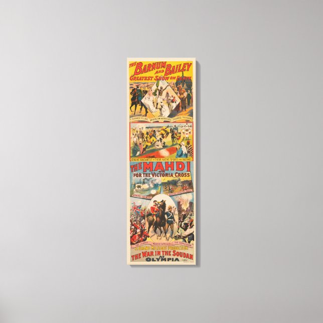 Vintage Circus Poster Of The Mahdi Canvas Print (Front)