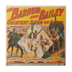 Vintage Circus Poster Of The Mahdi Ceramic Tile