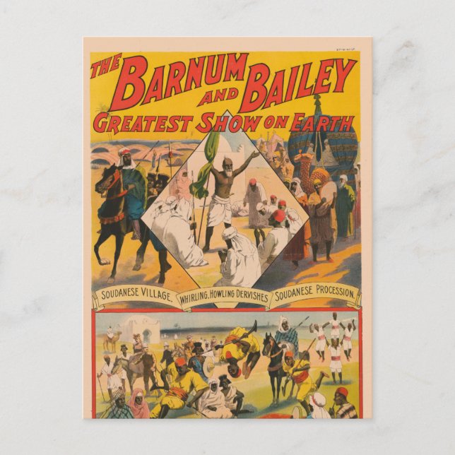 Vintage Circus Poster Of The Mahdi Postcard (Front)