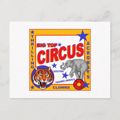 Vintage Circus Poster Postcard