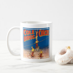Vintage Circus Poster Showing High Wire Acrobats Coffee Mug