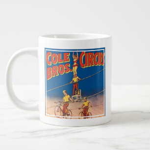 Vintage Circus Poster Showing High Wire Acrobats Giant Coffee Mug