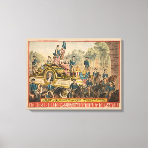 Vintage Circus Poster Showing Parade Float Canvas Print