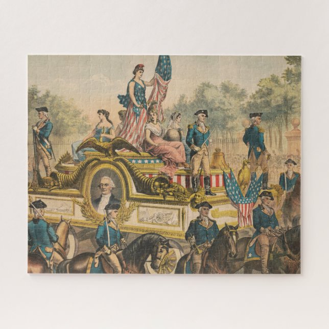Vintage Circus Poster Showing Parade Float Jigsaw Puzzle (Horizontal)