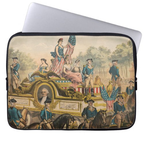 Vintage Circus Poster Showing Parade Float Laptop Sleeve