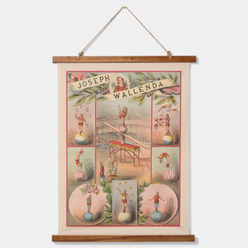 Vintage Circus Poster Showing Scenes Of Acrobatics Hanging Tapestry
