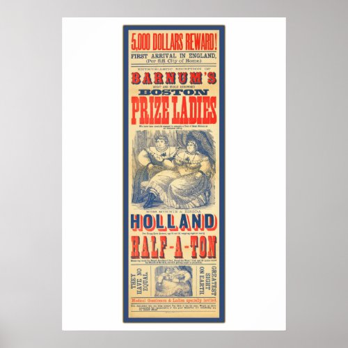 Vintage Circus Prize Ladies Half_a_Ton Poster