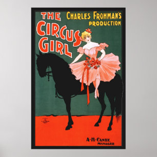 Vintage circus retro classic entertainment poster