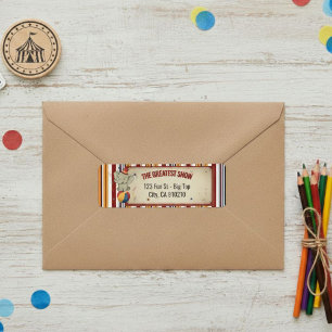 Vintage Circus Return Address Labels, Retro Label