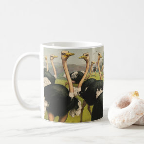 Vintage Circus Showing Ostriches And Large Birds. Coffee Mug
