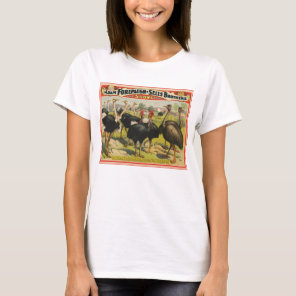 Vintage Circus Showing Ostriches And Large Birds. T-Shirt