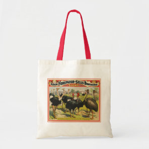 Vintage Circus Showing Ostriches And Large Birds. Tote Bag
