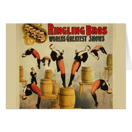 Vintage Circus Sideshow Poster Cards (Front Horizontal)