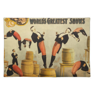 Vintage Circus Sideshow Poster Cloth Placemat