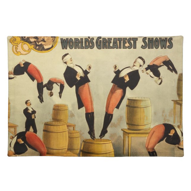 Vintage Circus Sideshow Poster Cloth Placemat (Front)