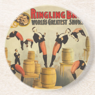 Vintage Circus Sideshow Poster Coaster