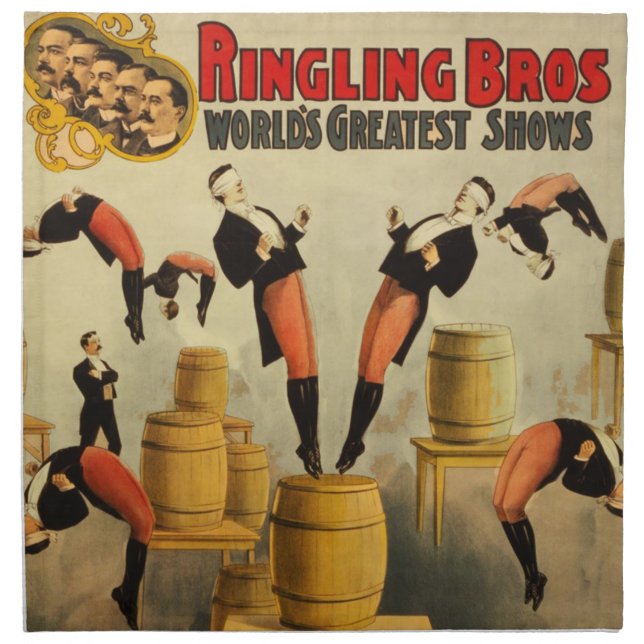 Vintage Circus Sideshow Poster Napkin (Front)