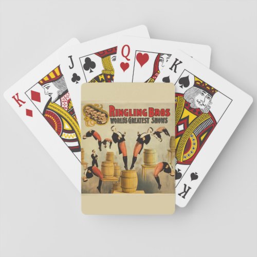 Vintage Circus Sideshow Poster Playing Cards