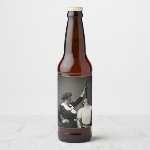 Vintage Circus Sideshow Sword Swallower Freak Beer Bottle Label