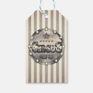 Vintage Circus Striped Stripes Custom Party Favor Gift Tags