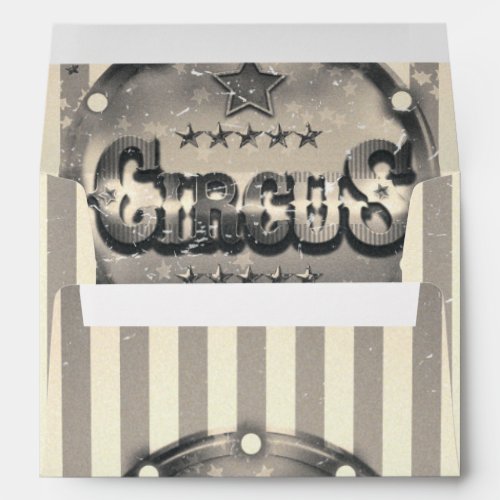 Vintage Circus Striped Stripes Party Invitation Envelope