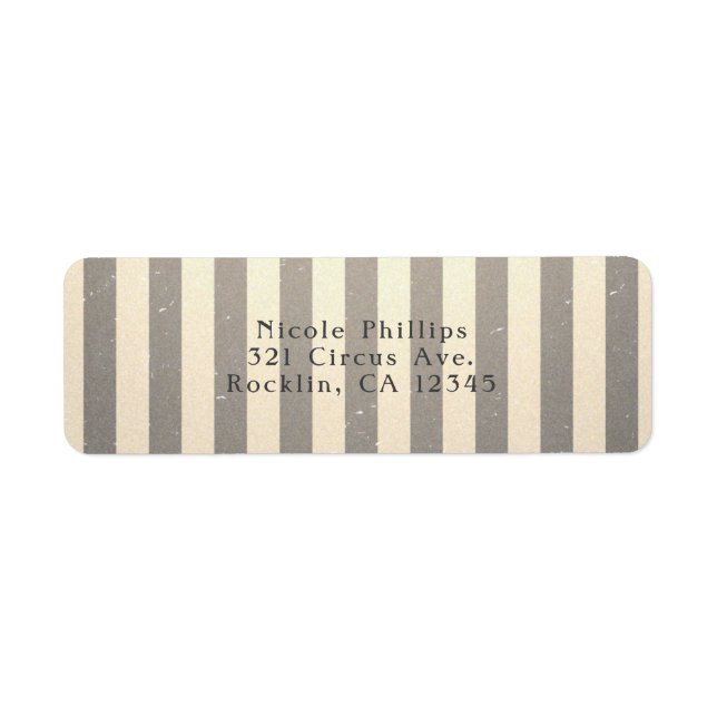 Vintage Circus Striped Stripes Party Invitation Label (Front)