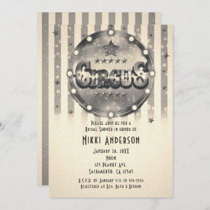 Vintage Circus Striped Stripes Party Invitations