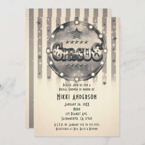 Vintage Circus Striped Stripes Party Invitations