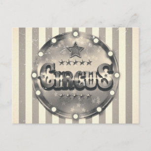 Vintage Circus Striped Stripes Save the Date Party Announcement Postcard